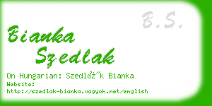 bianka szedlak business card